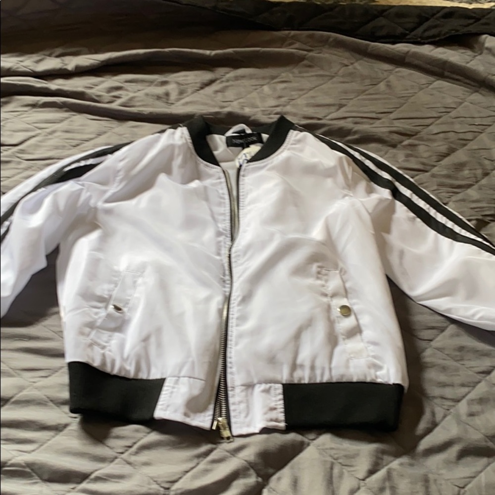 Black and white windbreaker